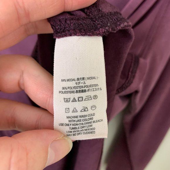 We the Free Free People hi-low purple collared oversized long sleeve top S - Picture 5 of 10